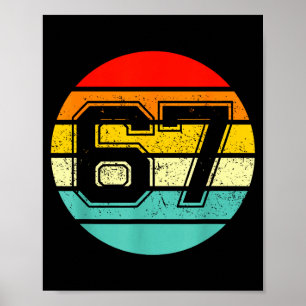 67 Meme Six Seven 6 7 Meme Funny Number Vintage  Poster