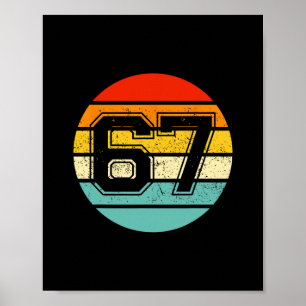 67 Meme Six Seven 6 7 Meme Funny Number Vintage  Poster