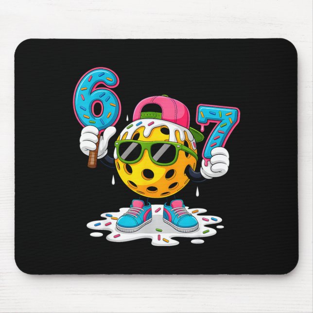 67 meme six seven 6 7 meme funny pickleball ice mouse pad (Front)