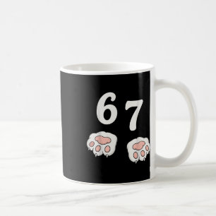 67 Meme Six Seven 6 7 Shirt Meme Funny Cat 67 Coffee Mug
