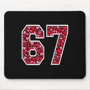 67 Meme Six Seven 6 7 Valentine Hearts Mouse Pad
