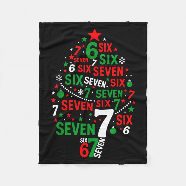 67 Meme Six Seven Boys Girls Kids Christmas Tree  Fleece Blanket (Front)