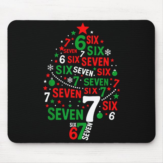 67 Meme Six Seven Boys Girls Kids Christmas Tree  Mouse Pad (Front)