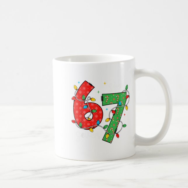 67 Meme Six Seven Brain Rot 6-7 Christmas Lights F Coffee Mug (Right)