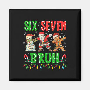 67 Meme Six Seven Bruh Dabbing Santa 6 7 Funny Chr Magnet
