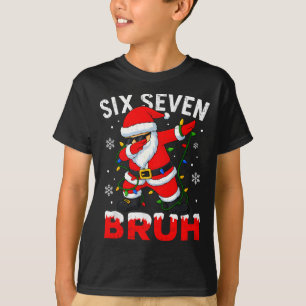 67 Meme Six Seven Bruh Dabbing Santa Funny Christm T-Shirt