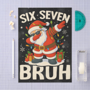 67 Meme Six Seven Bruh Funny Christmas 6 7 Tissue Paper