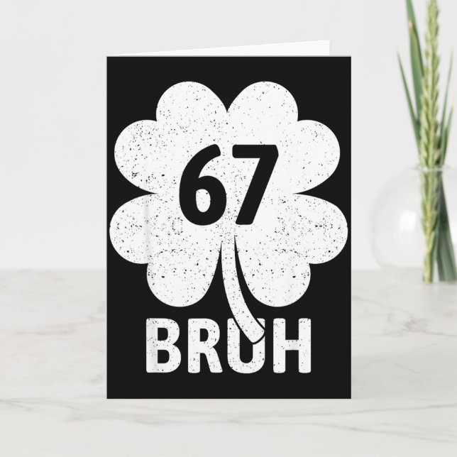 67 Meme Six Seven Bruh Funny St Patrick’s Day Sham Card (Front)
