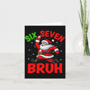 67 Meme Six Seven Bruh Santa Baseball Funny Christ Card
