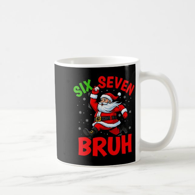 67 Meme Six Seven Bruh Santa Baseball Funny Christ Coffee Mug (Right)
