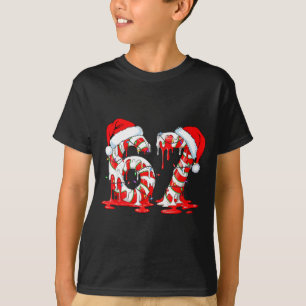 67 Meme Six Seven Candy Canes Drip Christmas Pajam T-Shirt