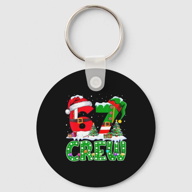67 Meme Six Seven Christmas Crew Xmas Lights Famil Key Ring (Front)