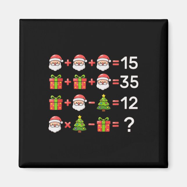 67 Meme Six Seven Christmas Math Equation Xmas Log Magnet (Front)