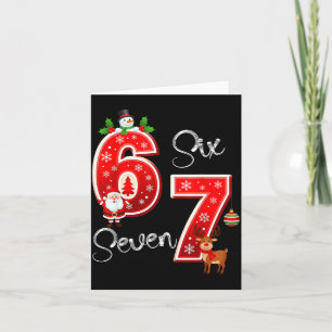 67 Meme Six Seven Christmas Pajamas For Women Men  Card