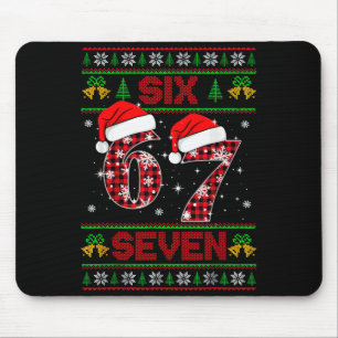67 Meme Six Seven Christmas Ugly Sweater For Kids Mouse Pad