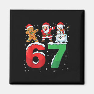 67 Meme Six Seven Dabbing Santa 6 7 Funny Christma Magnet