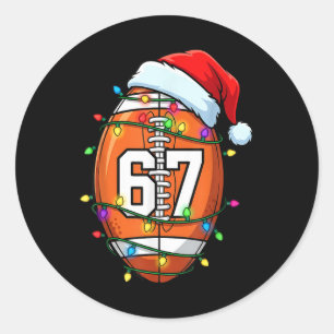 67 Meme Six Seven Football Santa Funny Christmas M Classic Round Sticker