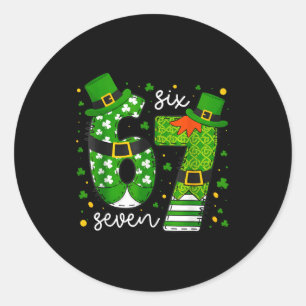 67 Meme Six Seven For Kids Boys Girls St Patricks Classic Round Sticker