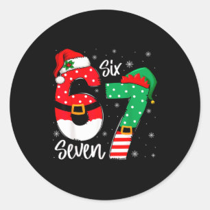 67 Meme Six Seven For Kids Women Men Boys Girls Ch Classic Round Sticker