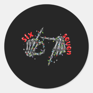 67 Meme Six Seven For Kids Women Men Boys Girls Ch Classic Round Sticker