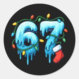 67 Meme Six Seven For Kids Women Men Boys Girls Ch Classic Round Sticker