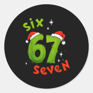 67 Meme Six Seven For Kids Women Men Boys Girls Ch Classic Round Sticker