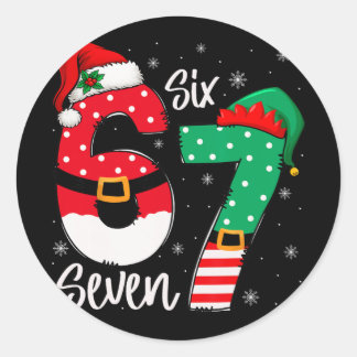 67 Meme Six Seven For Kids Women Men Boys Girls Ch Classic Round Sticker