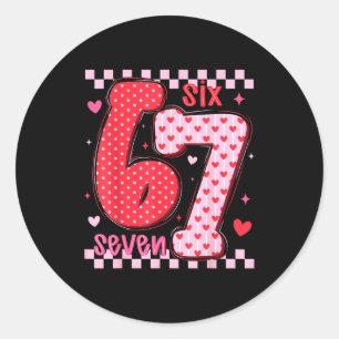 67 Meme Six Seven For Kids Women Men Boys Girls Va Classic Round Sticker