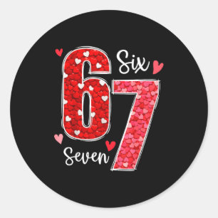 67 Meme Six Seven For Kids Women Men Boys Girls Va Classic Round Sticker