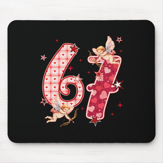 67 Meme Six Seven For Kids Women Men Boys Girls Va Mouse Pad (Front)