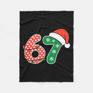 67 Meme Six Seven Funny Christmas 6 7 Meme Men Wom Fleece Blanket