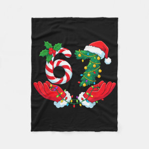 67 Meme Six Seven Funny Christmas Meme Slang Men W Fleece Blanket