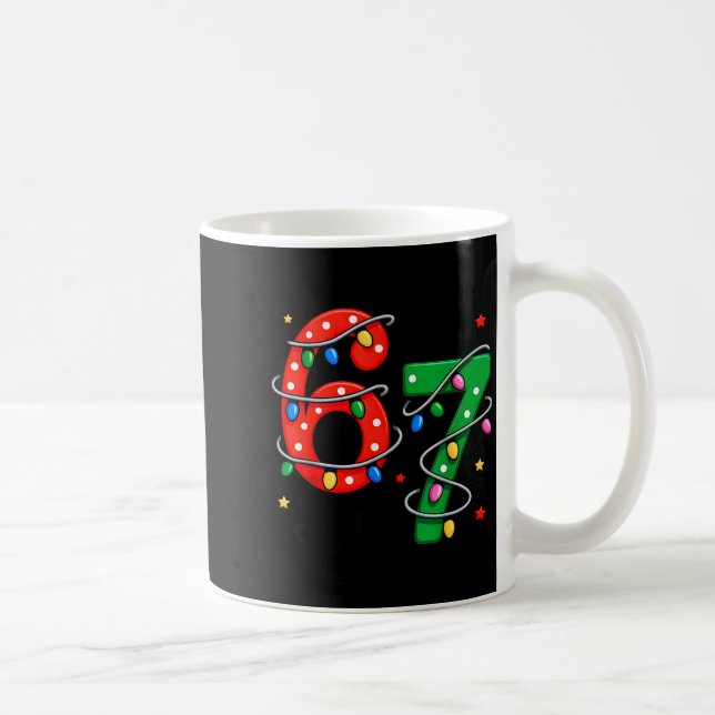 67 Meme Six Seven Funny Christmas Pajamas Boys Gir Coffee Mug (Right)