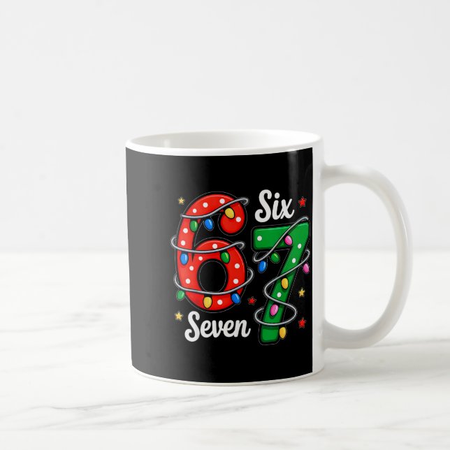 67 Meme Six Seven Funny Christmas Pajamas Boys Gir Coffee Mug (Right)