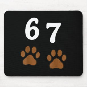 67 Meme Six Seven Funny Dog Paw  Mouse Pad