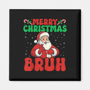 67 Meme Six Seven Funny Merry Christmas Bruh Santa Magnet