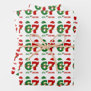 67 Meme Six Seven Gen Alpha Christmas  Wrapping Paper Sheet