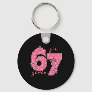 67 Meme Six Seven Gen Alpha Slang Cute Pink 6 7 Gi Key Ring