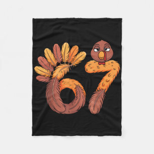67 Meme Six Seven Gen Alpha Slang Funny Turkey Tha Fleece Blanket