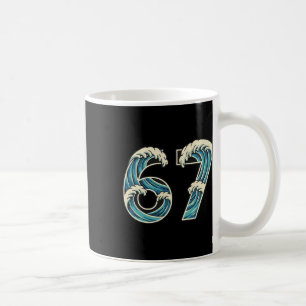 67 Meme Six Seven Gen Alpha Slang Wave Surfing Wat Coffee Mug