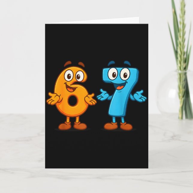 67 Meme Six Seven Kids Number Blocks Math Teacher  Card (Front)