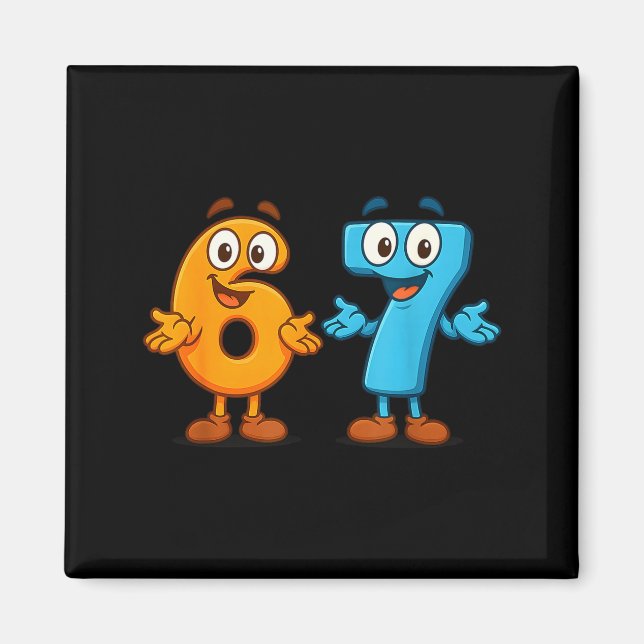 67 Meme Six Seven Kids Number Blocks Math Teacher  Magnet (Front)