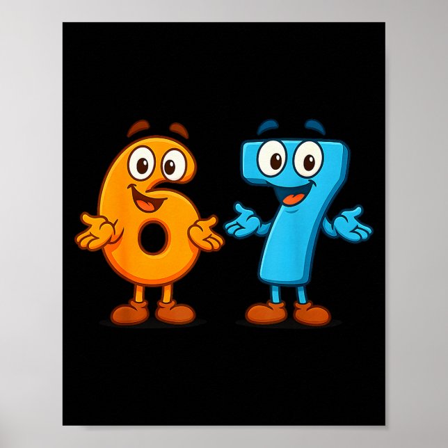 67 Meme Six Seven Kids Number Blocks Math Teacher  Poster (Front)