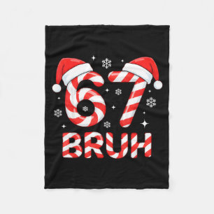 67 Meme Six Seven Memes Candy Cane Christmas Boys  Fleece Blanket