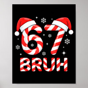 67 Meme Six Seven Memes Candy Cane Christmas Boys  Poster