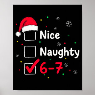 67 Meme Six Seven Men Boys Christmas 6-7 Meme Nice Poster