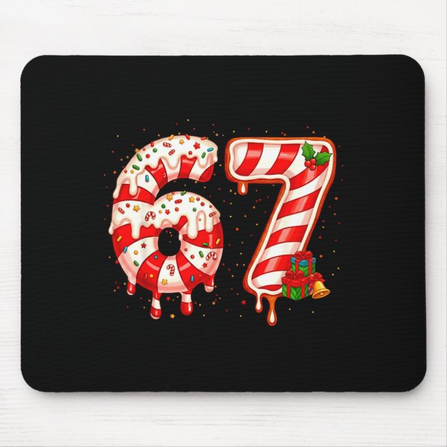 67 Meme Six Seven Merry Christmas Xmas Cream Drip  Mouse Pad (Front)