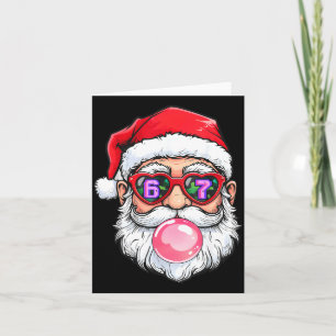 67 Meme Six Seven Number 6-7 6 7 Funny Santa Xmas Card