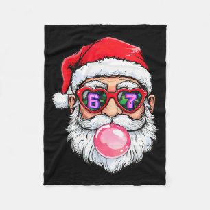 67 Meme Six Seven Number 6-7 6 7 Funny Santa Xmas Fleece Blanket