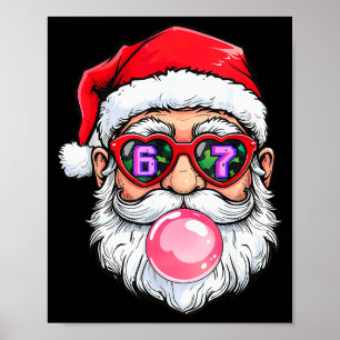 67 Meme Six Seven Number 6-7 6 7 Funny Santa Xmas Poster